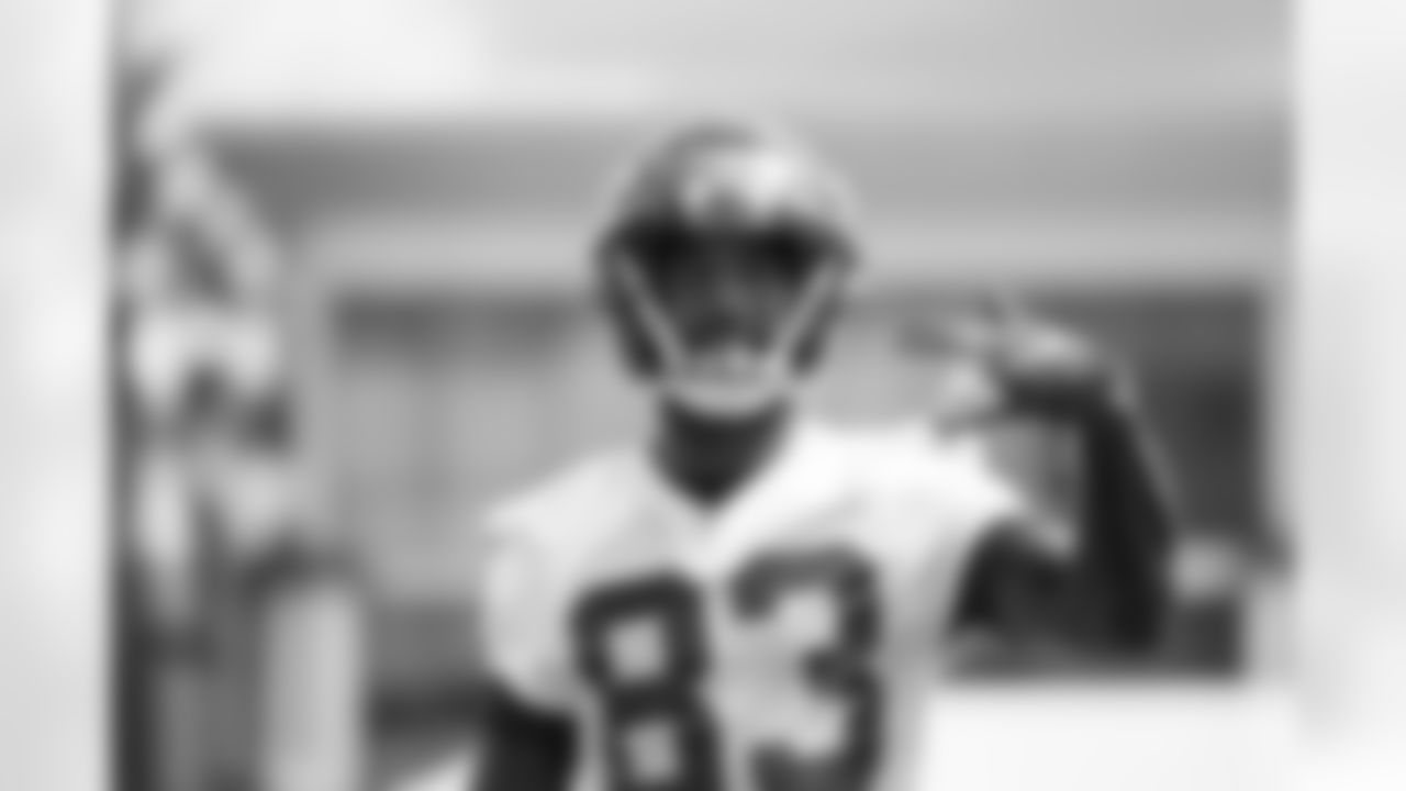 TAMPA, FL - JUNE 02, 2021 - Wide Receiver T.J. Simmons Jr. #83 of the Tampa Bay Buccaneers during day 5 of OTA's at AdventHealth Training Center. Photo By Tori Richman/Tampa Bay Buccaneers