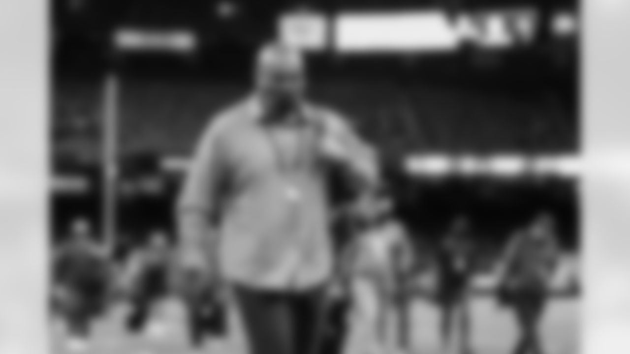 Assistant head coach Harold Goodwin arrives for Bucs vs. Saints, Week One