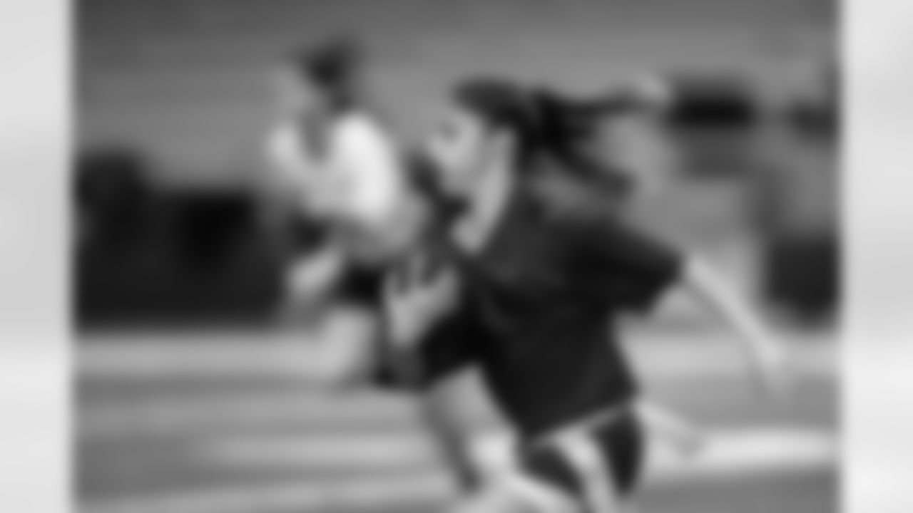 TAMPA, FL - FEBRUARY 26, 2020 - Female athletes compete on Day 1 of the 2020 Girls Flag Football Preseason Classic at AdventHealth Training Center. Photo By Kyle Zedaker/Tampa Bay Buccaneers