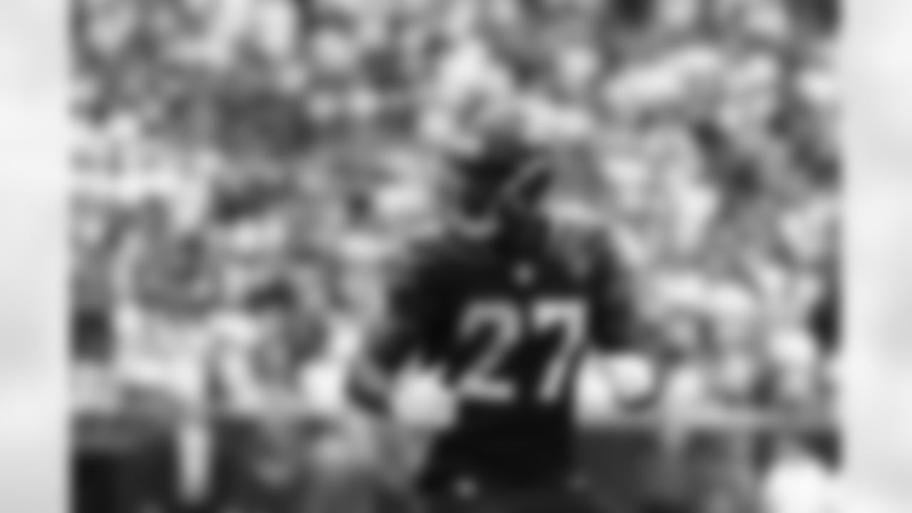 Jacksonville Jaguars running back Leonard Fournette (27) during a regular season Week 1 NFL football game between the Jacksonville Jaguars and the Houston Texans on Sept. 10, 2017 in Houston. The Jaguars beat the Texans 29-7 (Matt Patterson via AP)