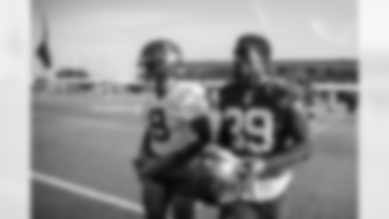 TAMPA, FL - July 29, 2022 - Wide Receiver Jerreth Sterns #9 and Safety Chris Cooper #39 of the Tampa Bay Buccaneers during 2022 Training Camp practice at AdventHealth Training Center. Photo By Kyle Zedaker/Tampa Bay Buccaneers