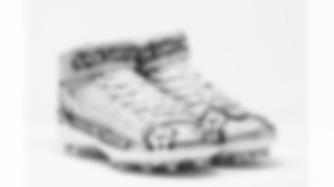 TAMPA, FL - DECEMBER 05, 2020 - Guard Aaron Stinnie #64 of the Tampa Bay Buccaneers' cleats for My Cause My Cleats. Photo By Kyle Zedaker/Tampa Bay Buccaneers