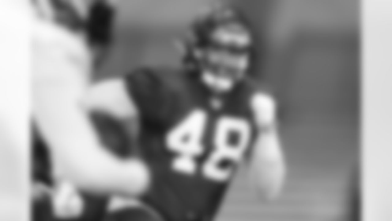 TAMPA, FL - SEPTEMBER 01, 2020 - Inside Linebacker Jack Cichy #48 of the Tampa Bay Buccaneers during day 25 of 2020 Training Camp practice at AdventHealth Training Center. Photo By Kyle Zedaker/Tampa Bay Buccaneers