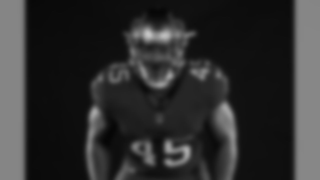 TAMPA, FL - Inside Linebacker Devin White #45 in the Buccaneers' new, red and pewter uniform combination. Photo by Tampa Bay Buccaneers