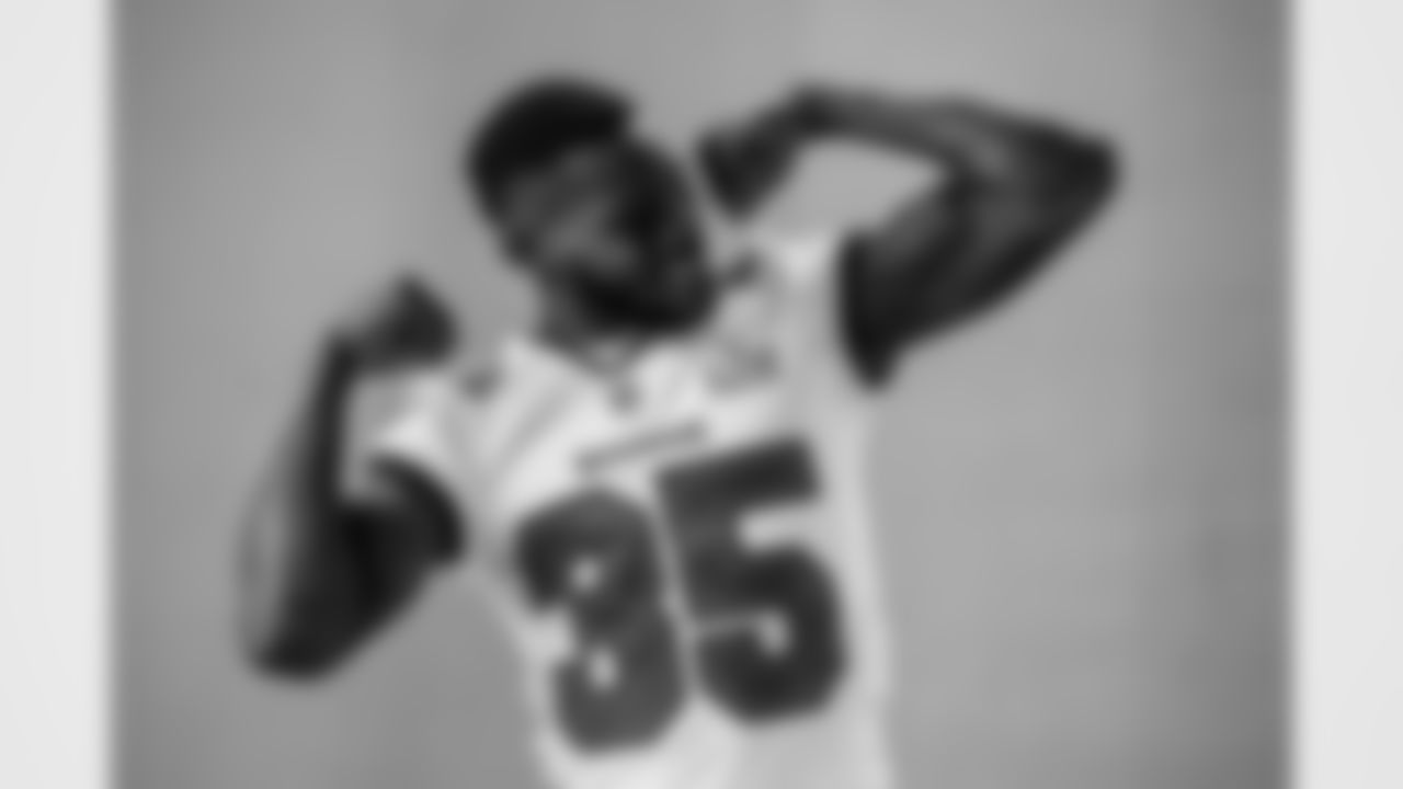 TAMPA, FL - February 01, 2021 - Cornerback Jamel Dean #35 of the Tampa Bay Buccaneers during CBS' Media Day at AdventHealth Training Center prior to Super Bowl LV. Photo By Kyle Zedaker/Tampa Bay Buccaneers