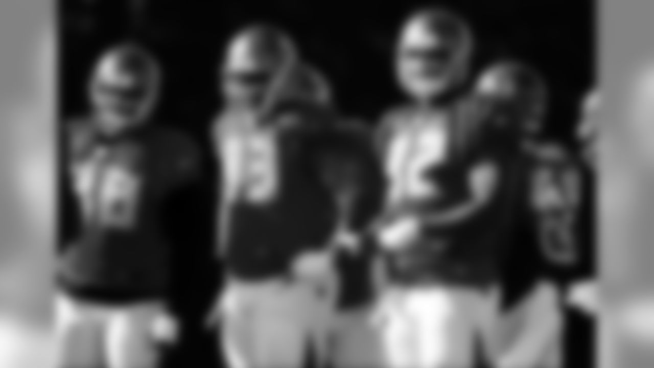 98 DT Clinton McDonald, #93 DT Gerald McCoy, and #92 DE William Gholston