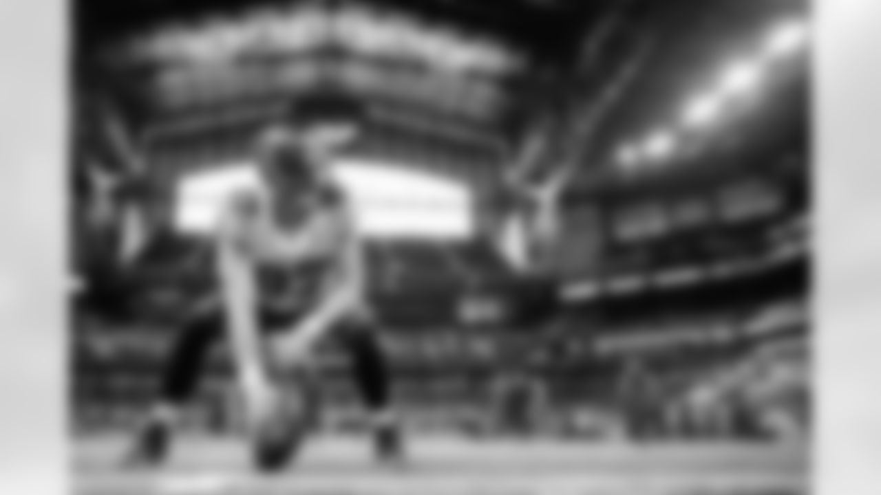 INDIANAPOLIS, IN - November 28, 2021 - Long Snapper Zach Triner #97 of the Tampa Bay Buccaneers before the game between the Tampa Bay Buccaneers and Indianapolis Colts at Lucas Oil Stadium The Buccaneers won the game, 38-31. Photo By Kyle Zedaker/Tampa Bay Buccaneers