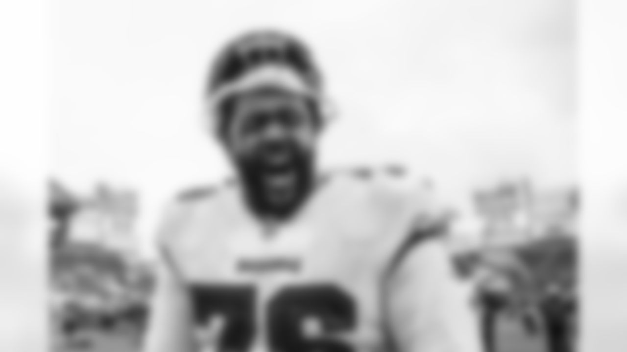 TAMPA, FL - OCTOBER 04, 2020 - Offensive Tackle Donovan Smith #76 of the Tampa Bay Buccaneers after the game between the Los Angeles Chargers and Tampa Bay Buccaneers at Raymond James Stadium. The Buccaneers won the game, 38-31. Photo By Kyle Zedaker/Tampa Bay Buccaneers