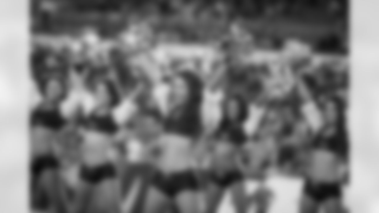 The Tampa Bay Buccaneers Cheerleaders perform during halftime.