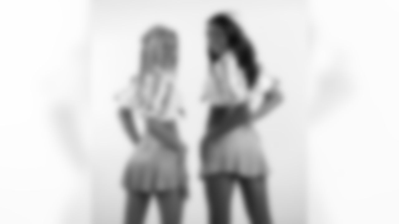 Jeni and Rochelle during the Throwback Cheerleading Shoot