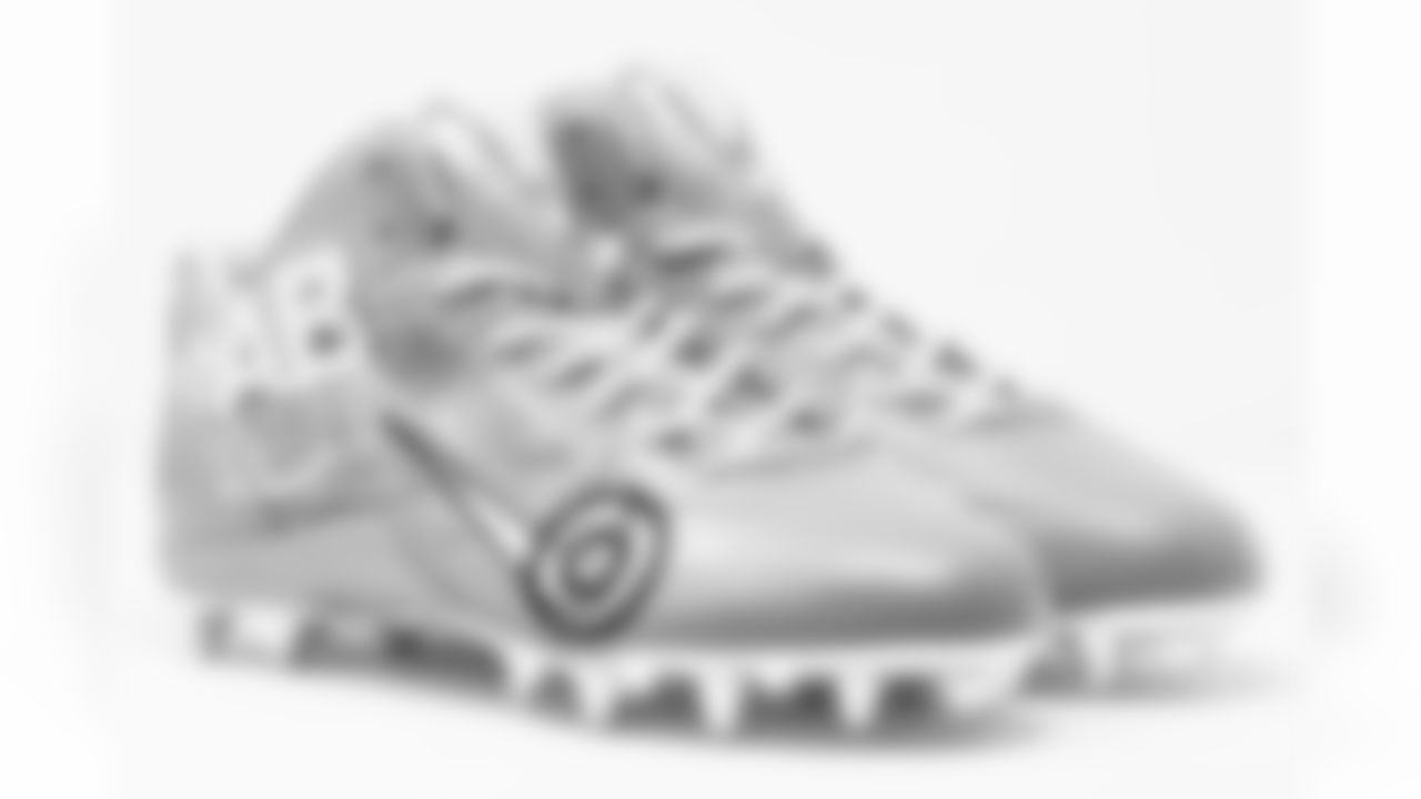 TAMPA, FL - November 17, 2021 - Wide Receiver Antonio Brown #81 of the Tampa Bay Buccaneers' cleats for 2021 My Cause My Cleats. Photo By Kyle Zedaker/Tampa Bay Buccaneers