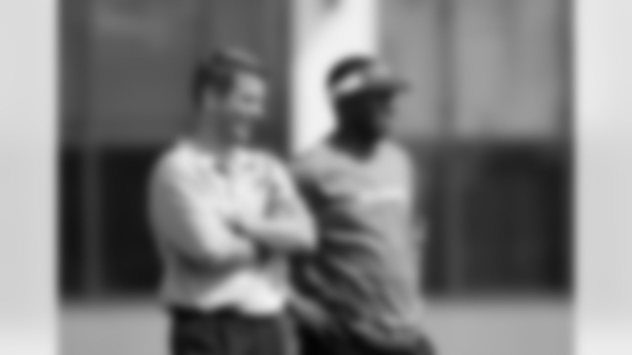 General Manager Mark Dominik and Head Coach Raheem Morris during Tampa Bay Buccaneers Mini Camp at One Buccaneer Place in Tampa, Florida.