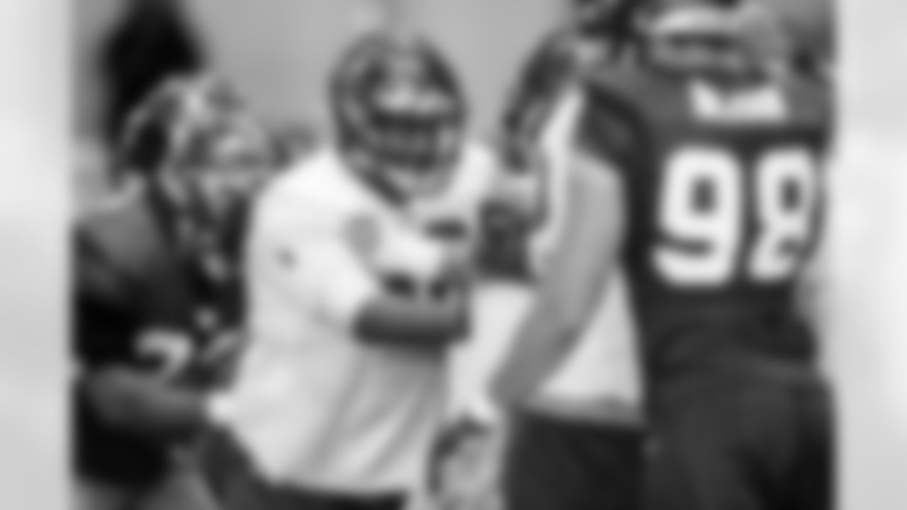 TAMPA, FL- DECEMBER 18, 2020 - Guard Nick Leverett #60 of the Tampa Bay Buccaneers during practice at AdventHealth Training Center. Photo By Tori Richman/Tampa Bay Buccaneers