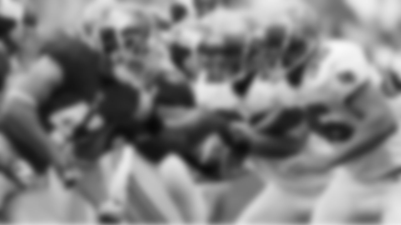 35 FB B.J. Askew looks to protect the line