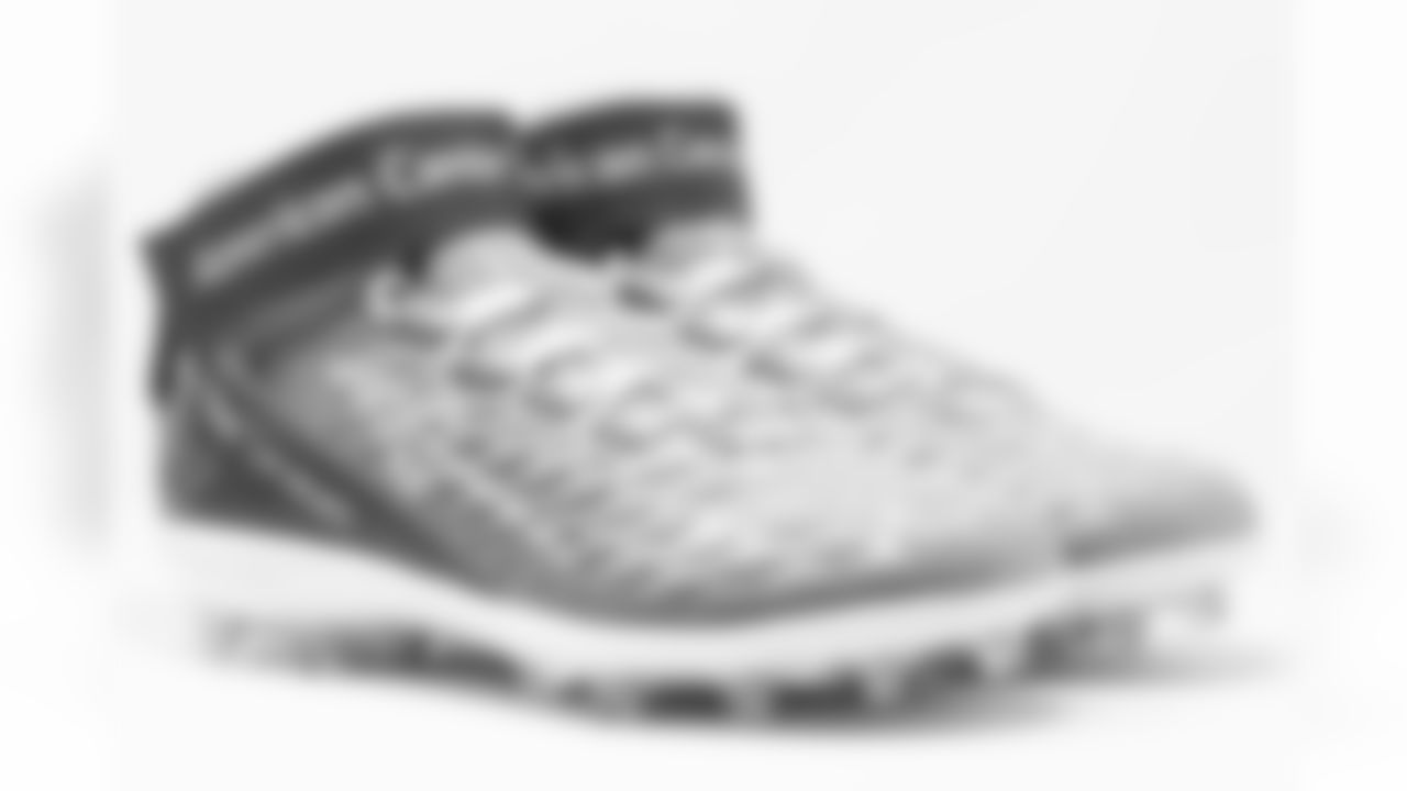 TAMPA, FL - November 18, 2021 - Guard Nick Leverett #60 of the Tampa Bay Buccaneers' cleats for 2021 My Cause My Cleats. Photo By Kyle Zedaker/Tampa Bay Buccaneers