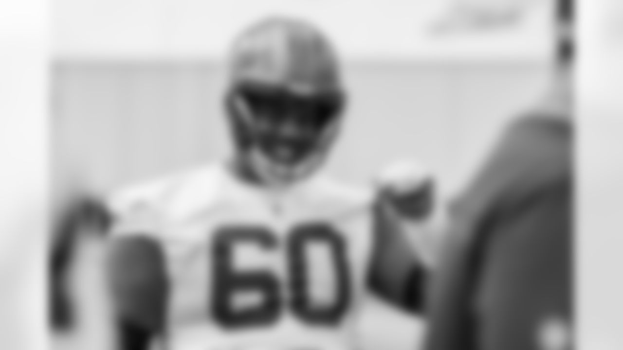 TAMPA, FL - May 26, 2022 - Guard Nick Leverett #60 of the Tampa Bay Buccaneers during OTA's at AdventHealth Training Center. Photo By Tori Richman/Tampa Bay Buccaneers