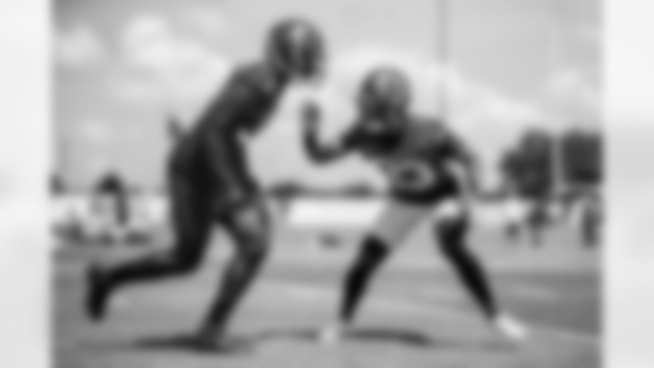 TAMPA, FL - May 24, 2022 - Cornerback Dee Delaney #30 and Cornerback Sean Murphy-Bunting #23 of the Tampa Bay Buccaneers during OTA's at AdventHealth Training Center. Photo By Tori Richman/Tampa Bay Buccaneers