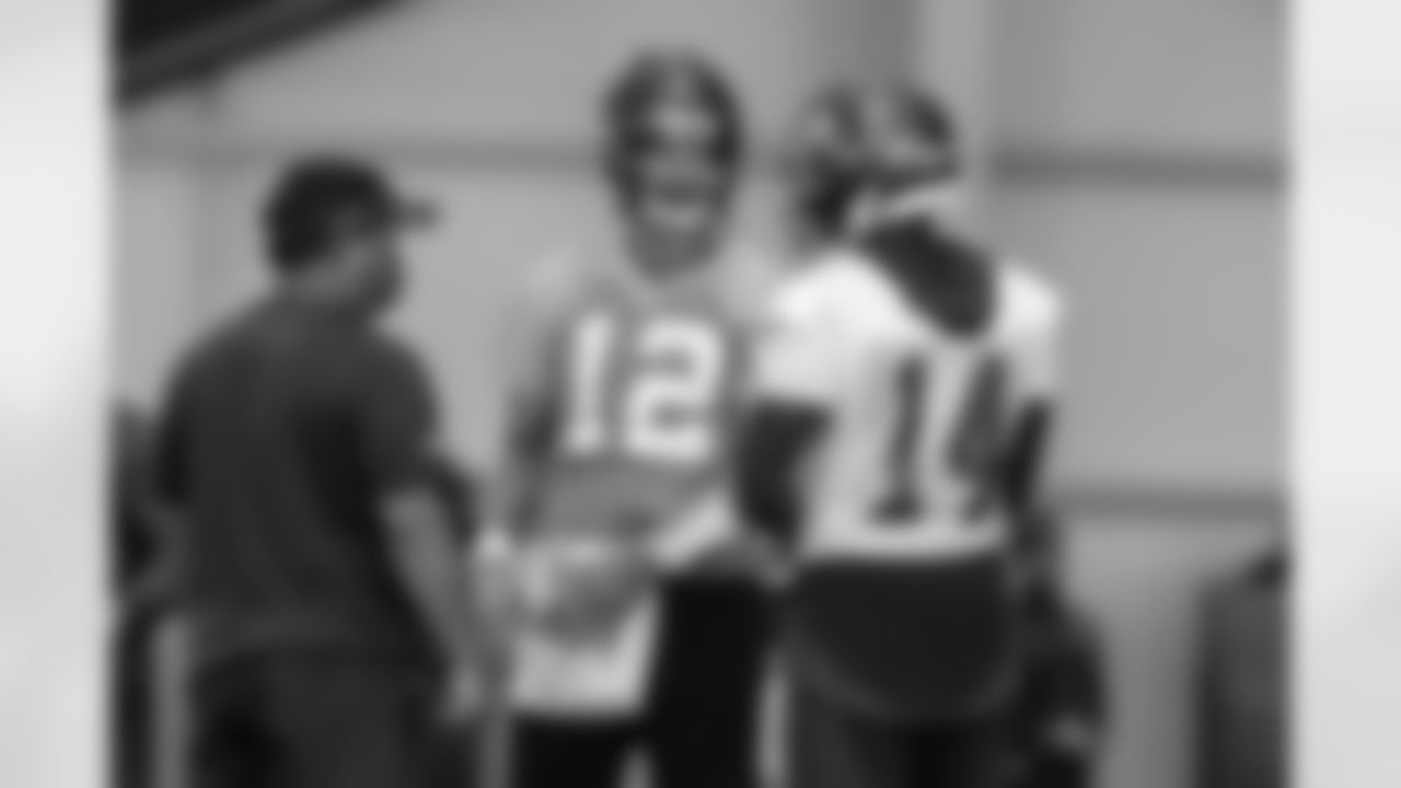 TAMPA, FL - OCTOBER 14, 2020 - Quarterback Tom Brady #12 of the Tampa Bay Buccaneers during practice at AdventHealth Training Center. Photo By Kyle Zedaker/Tampa Bay Buccaneers