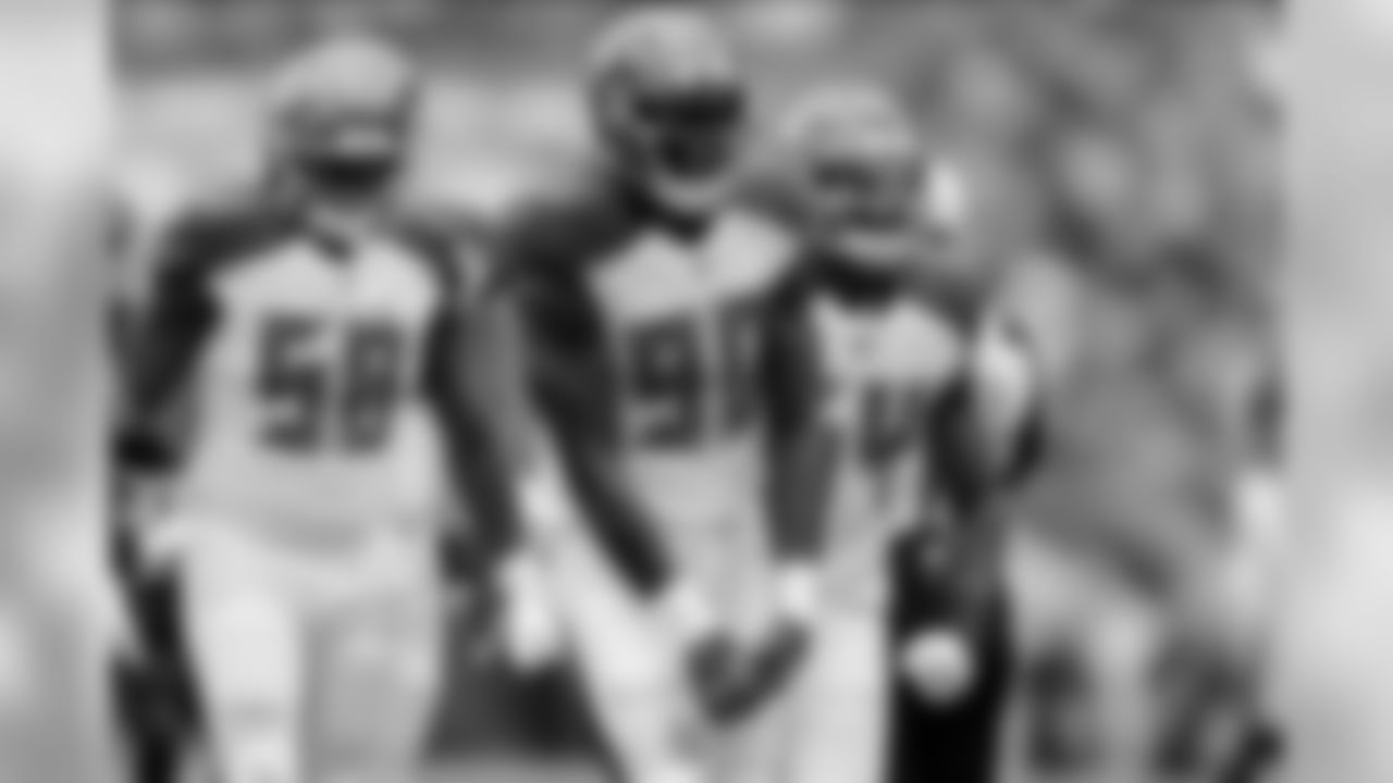ILB Lavonte David, No. 54, OLB Shaquil Barrett, No. 58 & OLB Jason Pierre-Paul, No. 90