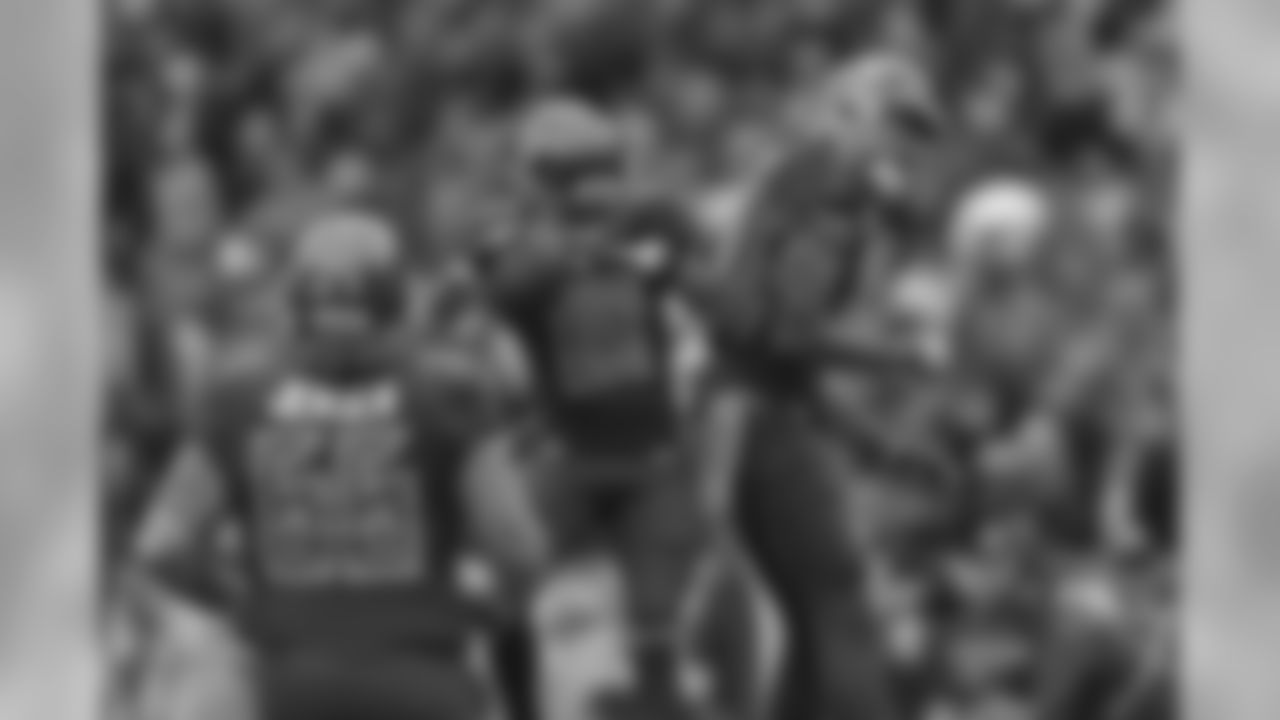 WR Scotty Miller, No. 10, WR Mike Evans, No. 13 & C Ryan Jensen, No. 66