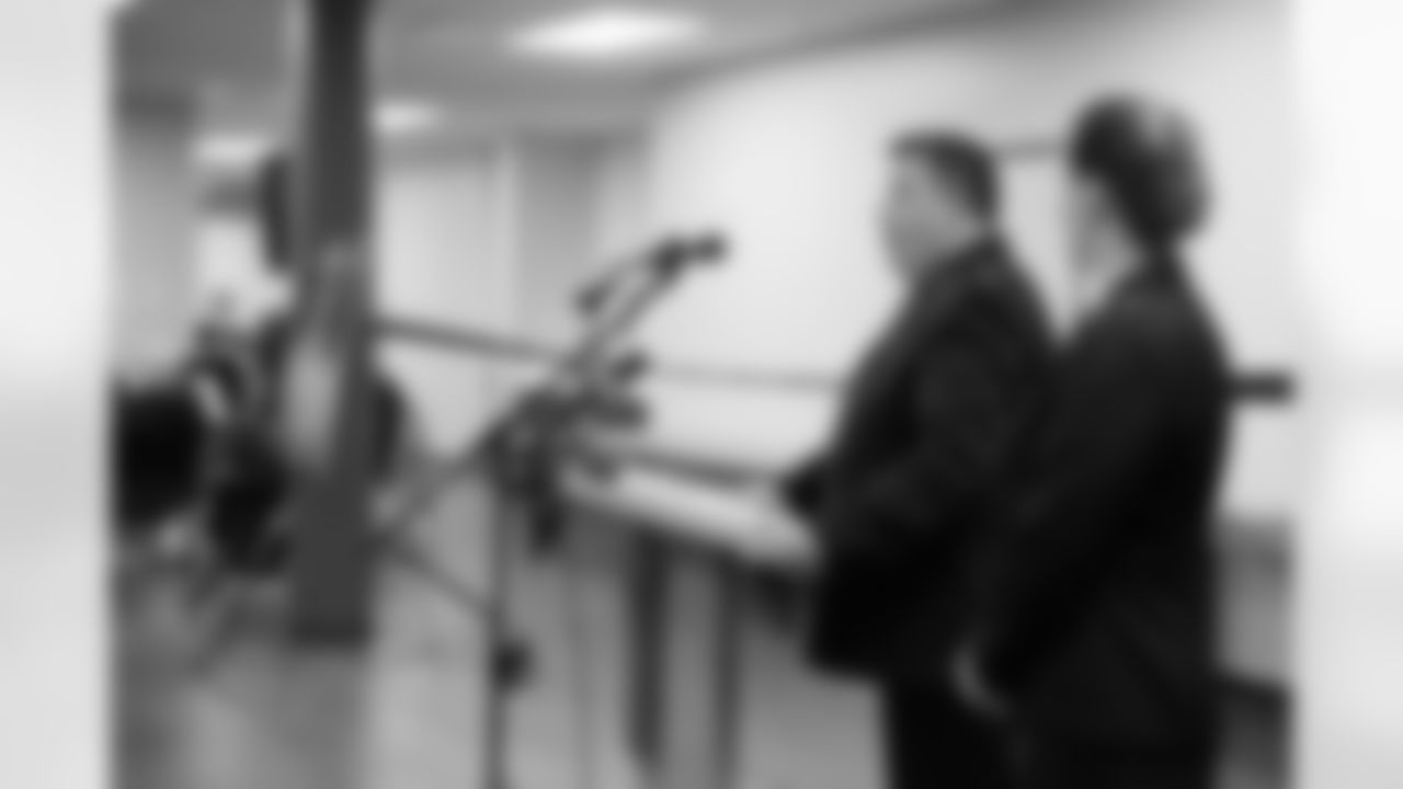 TAMPA, FL - January 25, 2021 - Major David Swyers and Captain Beth speak during the Salvation Army Red Shield Center's grand opening, supported by the Glazer Vision Foundation. Photo By Kyle Zedaker/Tampa Bay Buccaneers