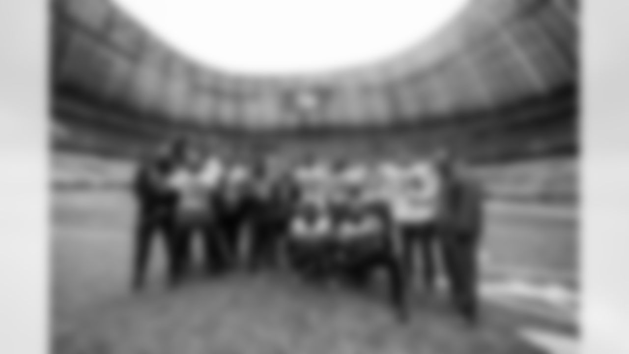 MUNICH, DE - November 12, 2022 - Rashad Johnson, Safety Antoine Winfield Jr. #31, Cornerback Dee Delaney #30, Cornerback Carlton Davis #24, Cornerback Ryan Smith #33, Cornerback Jamel Dean #35, Cornerbacks Coach Kevin Ross, Assistant Secondary Coach Tim Atkins, Safeties Coach Nick Rapone, Cornerback Sean Murphy-Bunting #23, Safety Keanu Neal #22, Safety Mike Edwards #32, Safety Logan Ryan #26, Cornerback Zyon McCollum #27, Cornerback Quandre Mosely #28, Cornerback Zyon McCollum #27, Safety Nolan Turner #34, and Defensive/Special Teams Assistant Keith Tandy during the team's first visit to Allianz Stadium. Photo By Kyle Zedaker/Tampa Bay Buccaneers