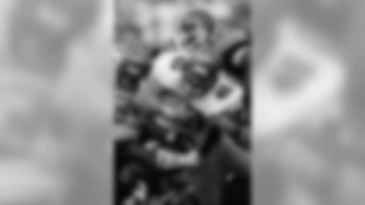 That week one of the storylines was how coach Jon Gruden wasn't using Alstott in the offense. In this game, Alstott gets 17 carries for 126 yards and two touchdowns. What everyone remembers is a run for about 18 yards in which he bounces off one tackle after another, eventually making contact with 9 of the 11 defenders.