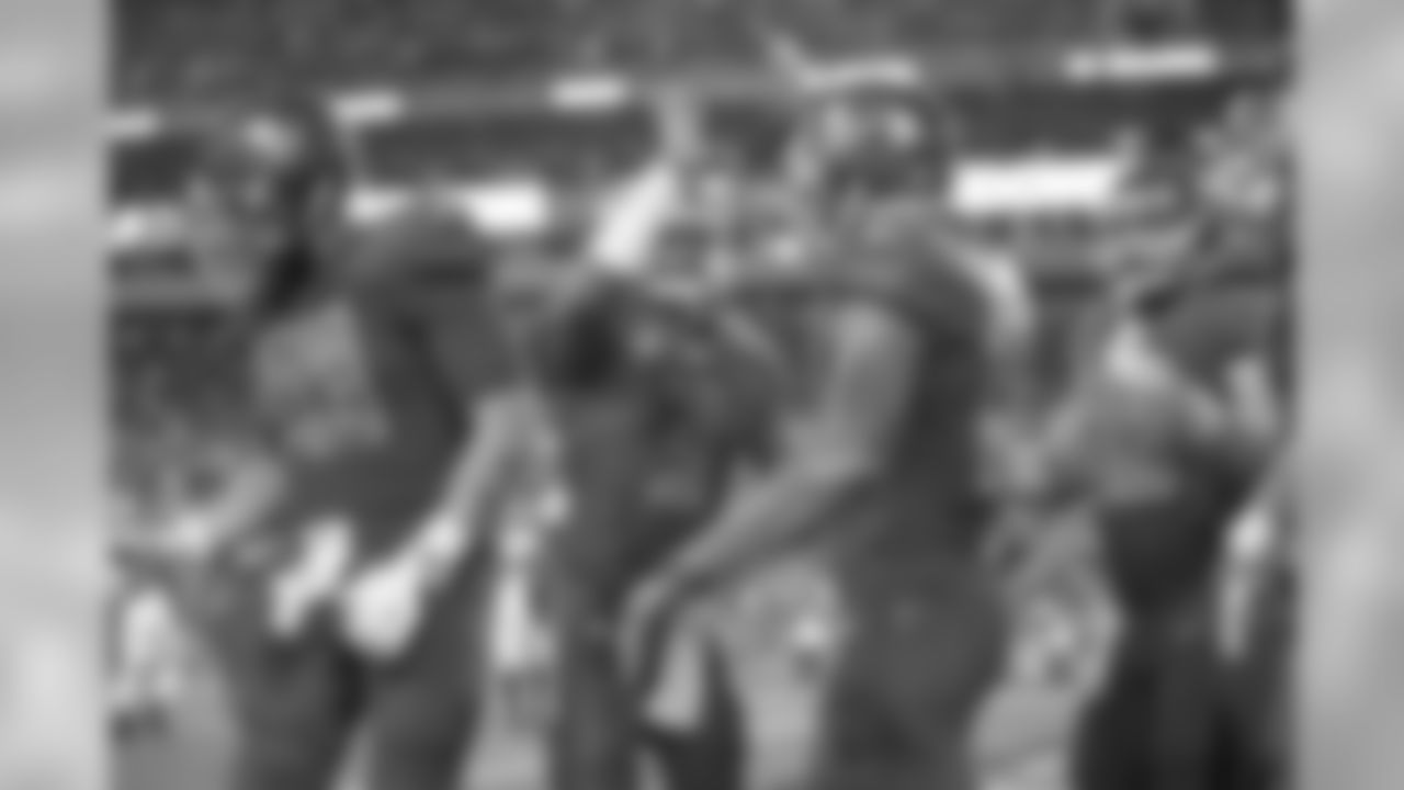 68 C Joe Hawley, #3 QB Jameis Winston, and #13 WR Mike Evans