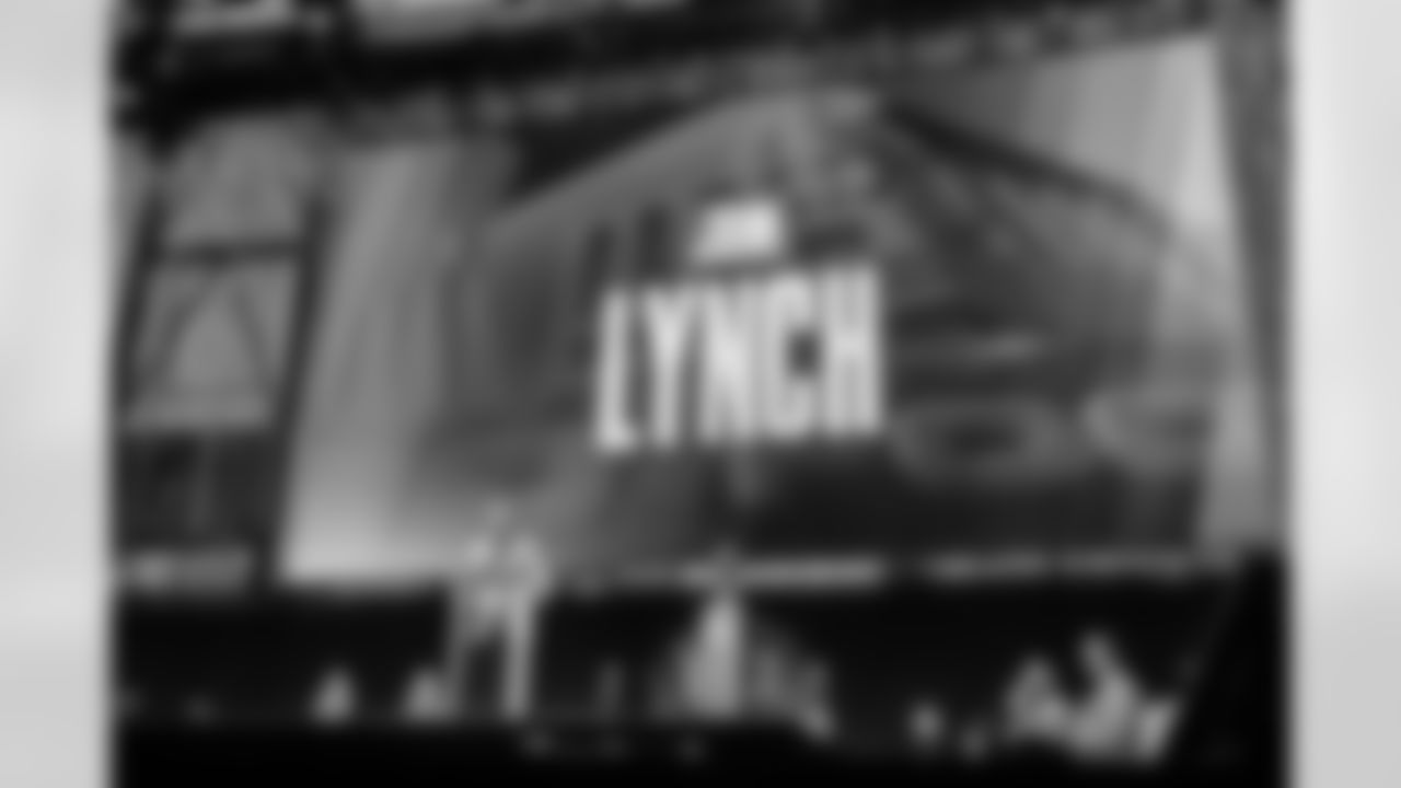 CANTON, OH - AUGUST 08, 2021 - John Lynch during Lynch's Enshrinement ceremony into the Pro Football Hall of Fame Class of 2021. Photo By Tori Richman/Tampa Bay Buccaneers
