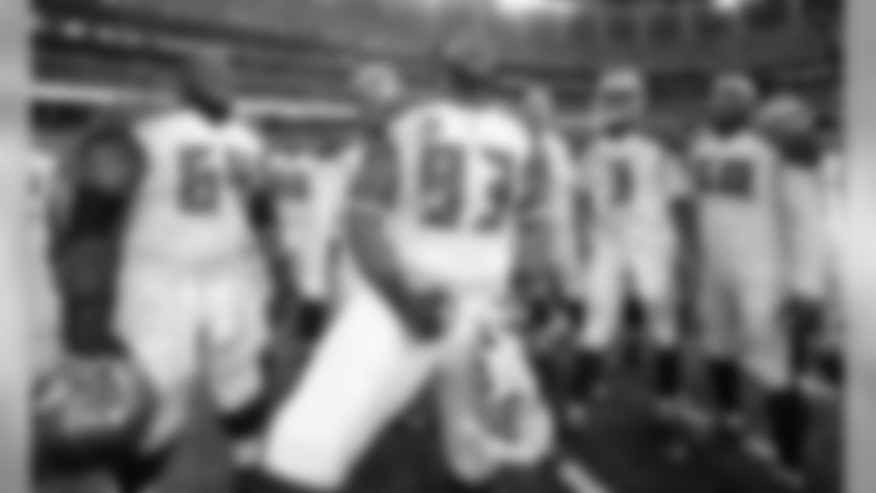 64 OT Kevin Pamphile, #93 DT Gerald McCoy, #3 QB Jameis Winston, and #58 LB Kwon Alexander