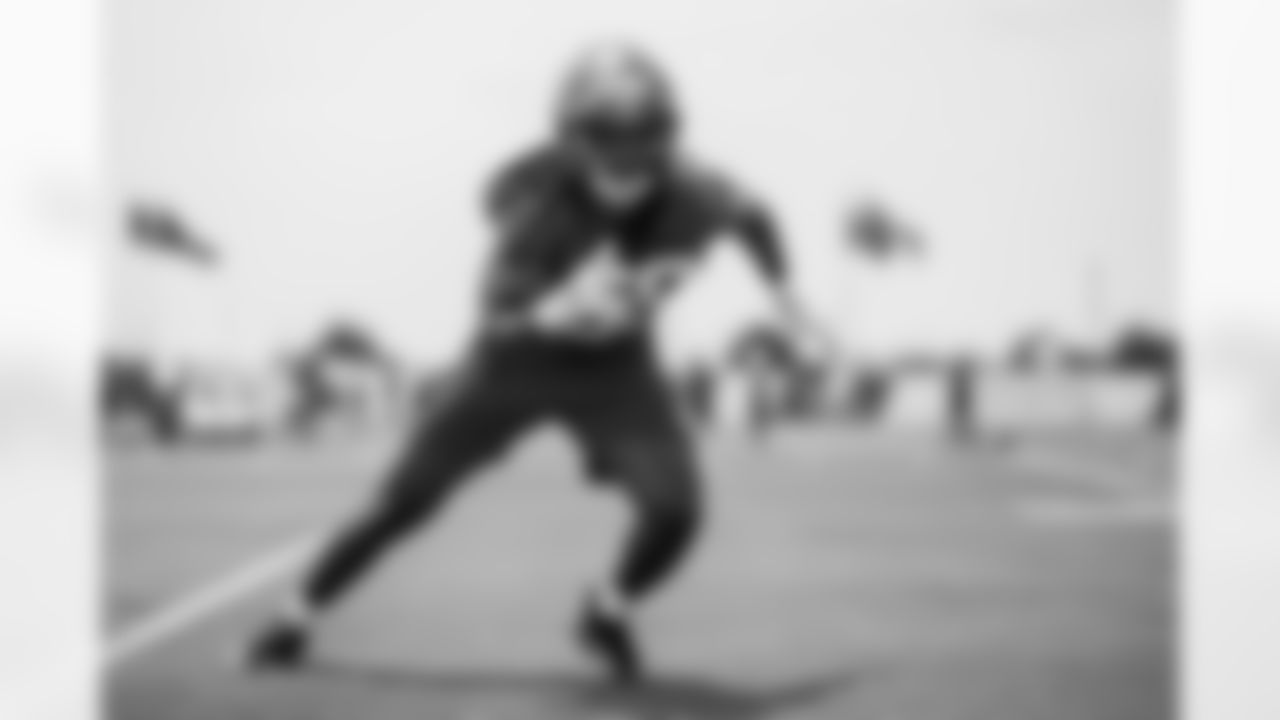 TAMPA, FL - May 12, 2023 - Inside Linebacker Dwayne Boyles #59 of the Tampa Bay Buccaneers during 2023 Rookie Mini Camp at AdventHealth Training Center. Photo By Tori Richman/Tampa Bay Buccaneers