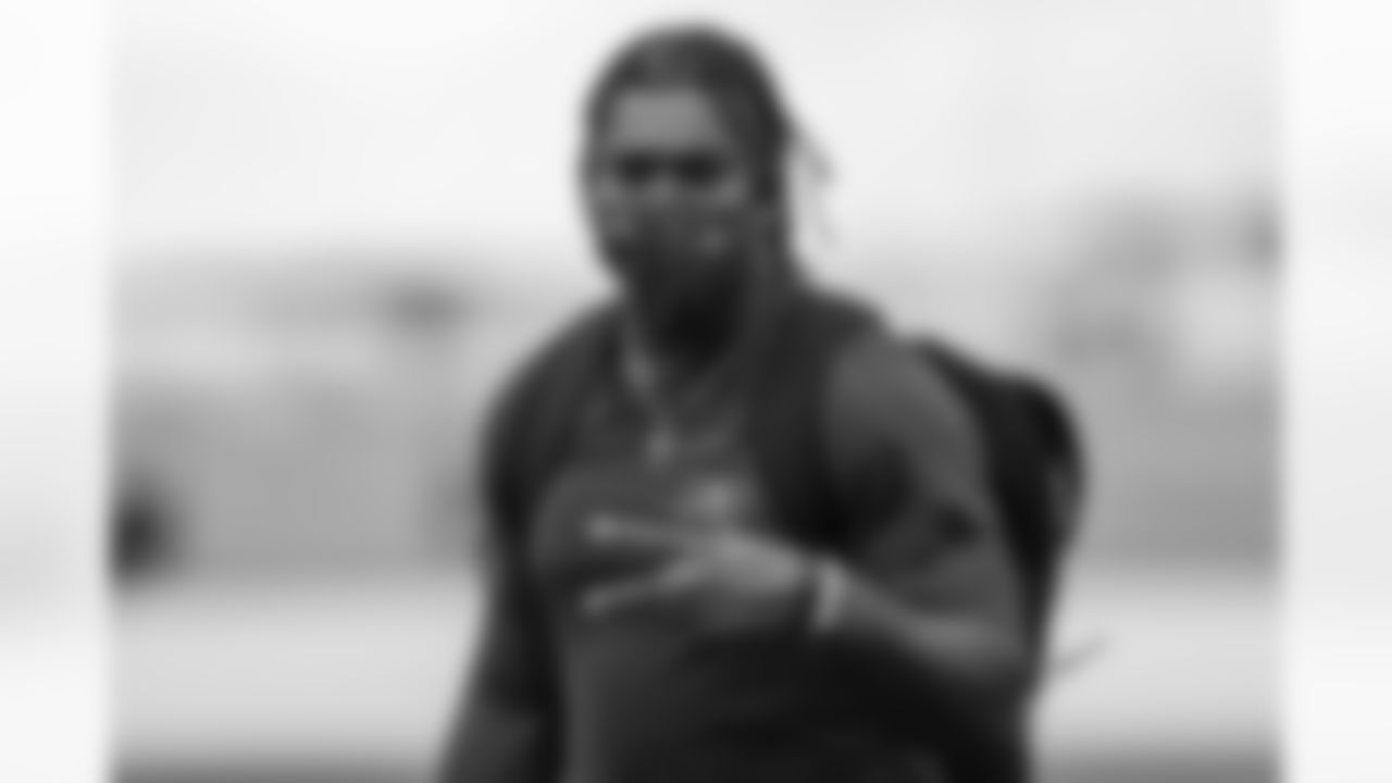 TAMPA, FL - SEPTEMBER 26, 2020 - Outside Linebacker Cam Gill #49 of the Tampa Bay Buccaneers departs before the game between the Tampa Bay Buccaneers and the Denver Broncos at Empower Field at Mile High. Photo By Kyle Zedaker/Tampa Bay Buccaneers