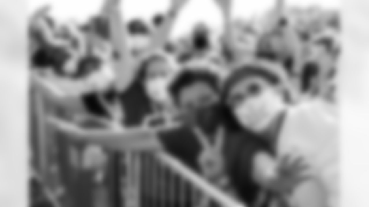 TAMPA, FL - February 07, 2021 - Fans at Super Bowl LV between the Kansas City Chiefs and Tampa Bay Buccaneers at Raymond James Stadium. The Buccaneers won the game, 31-9.