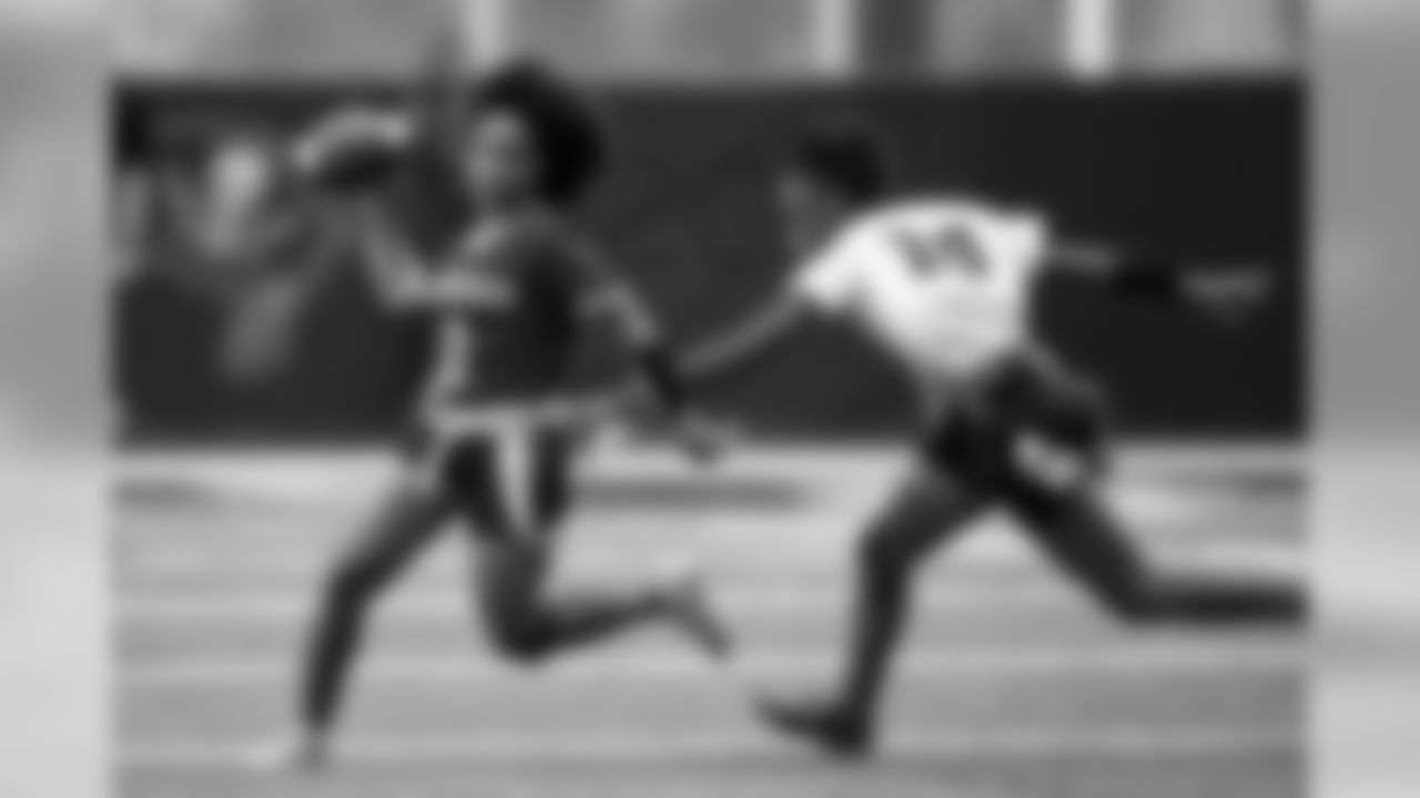 TAMPA, FL - FEBRUARY 26, 2020 - Female athletes compete on Day 1 of the 2020 Girls Flag Football Preseason Classic at AdventHealth Training Center. Photo By Kyle Zedaker/Tampa Bay Buccaneers