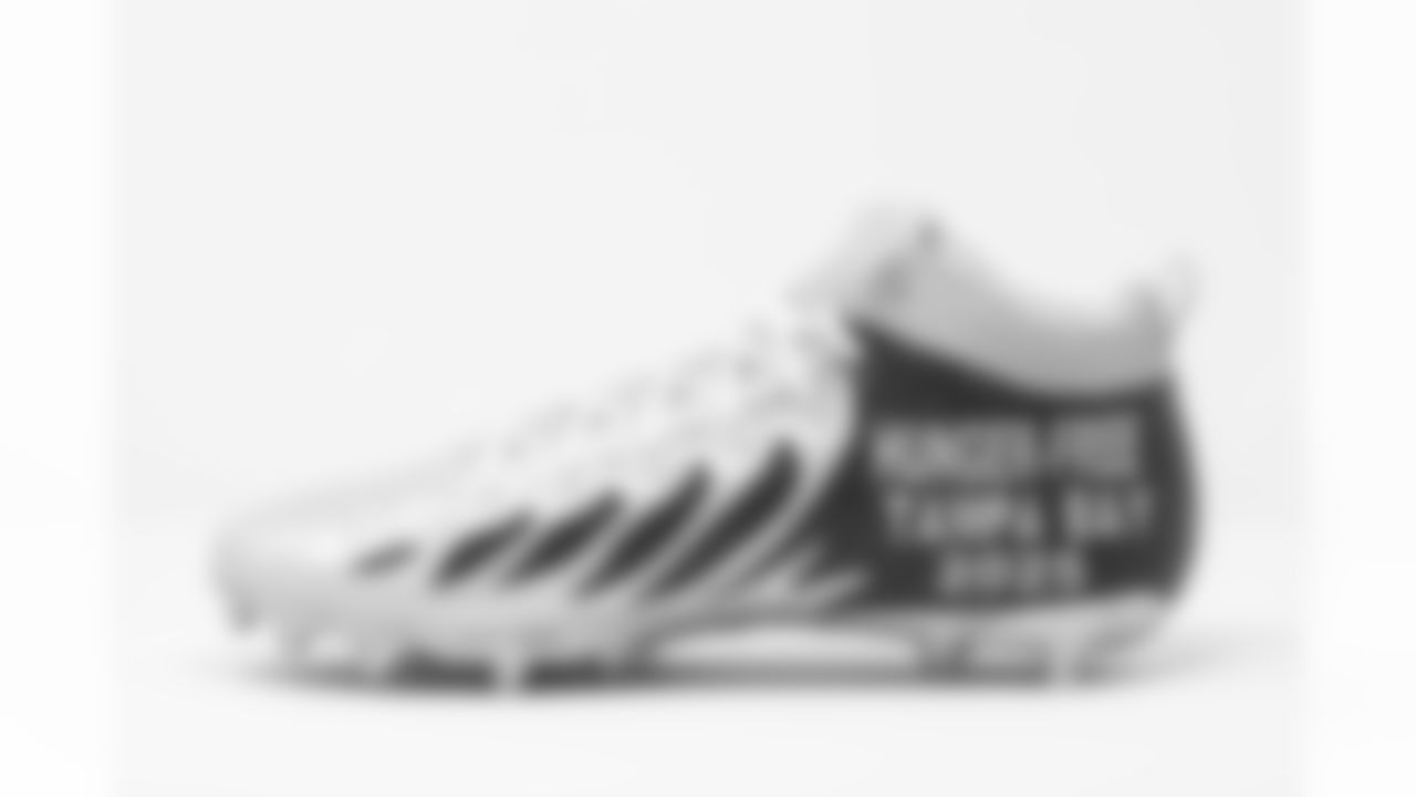 TAMPA, FL - DECEMBER 02, 2020 - Tight End Tanner Hudson #88 of the Tampa Bay Buccaneers' cleats for My Cause My Cleats. Photo By Kyle Zedaker/Tampa Bay Buccaneers