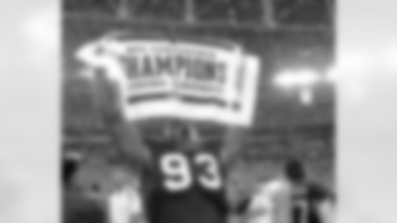 2009: Calais Campbell after the Cardinals' NFC championship game win over the Eagles.