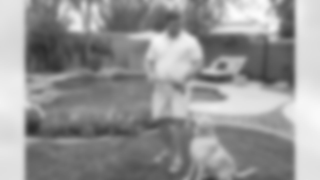 Ted Larsen and dog, Millie