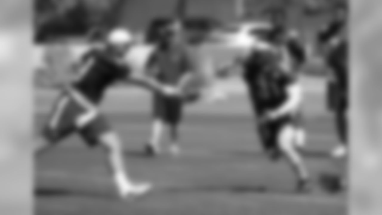 QB Matt Barkley hands off to RB David Johnson