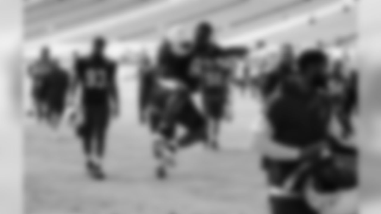DE Frostee Rucker can't contain himself in the joy camp has ended
