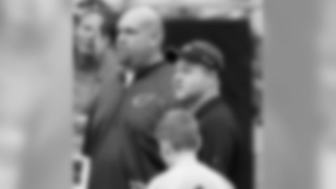 Keim at a training camp practice with comedian Frank Caliendo
