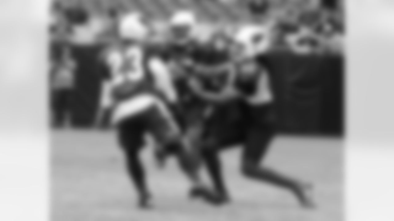 WR Larry Fitzgerald catches a ball in traffic