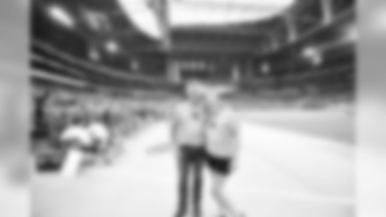 Images from halftime of the Falcons game, where Cardinals cheerleaders performed with cancer survivors and their caregivers to raise awareness for early detection and prevention