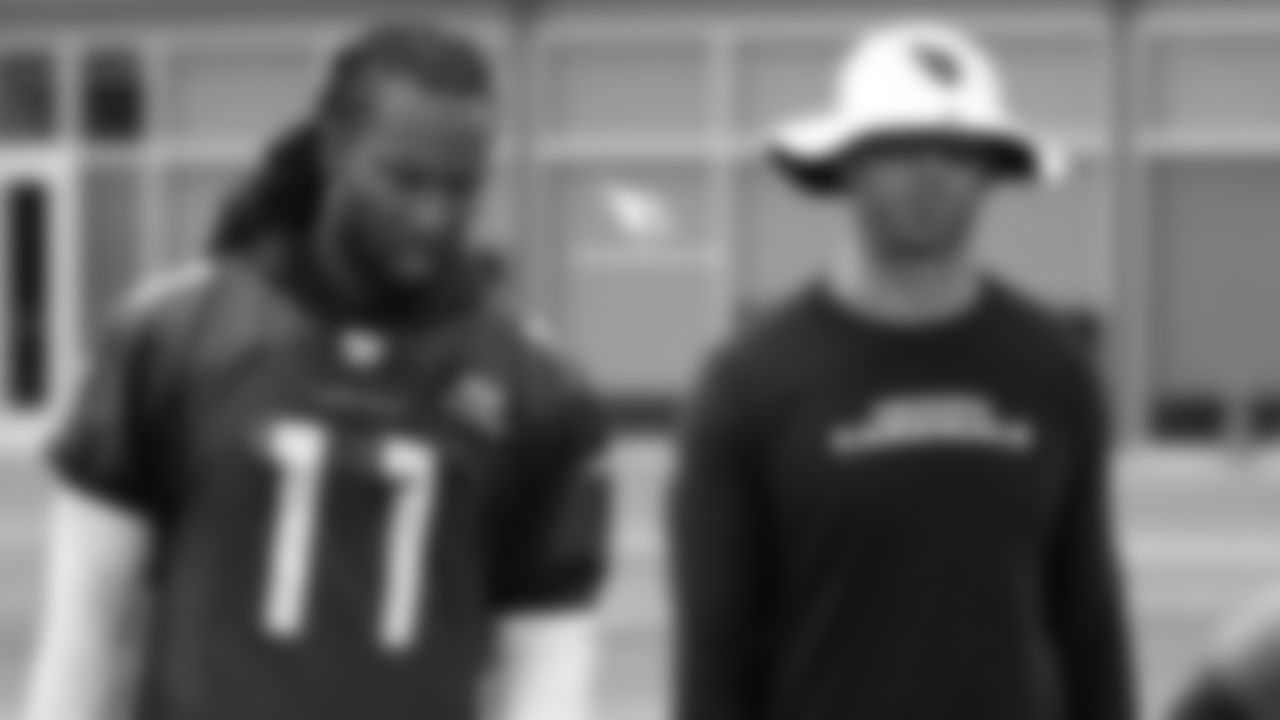 WR Larry Fitzgerald (left) and coach Kliff Kingsbury
