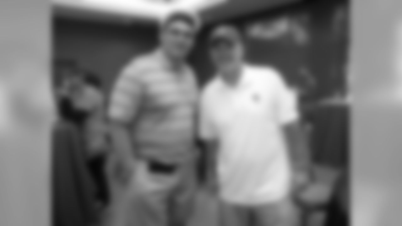 Panthers coach Ron Rivera (left) with Colts coach Chuck Pagano