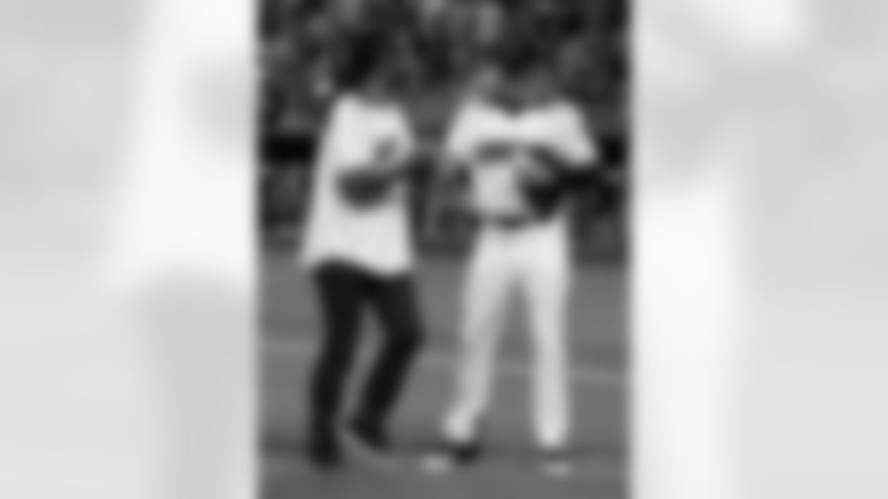 Fitzgerald (left) and Corbin after the pitch
