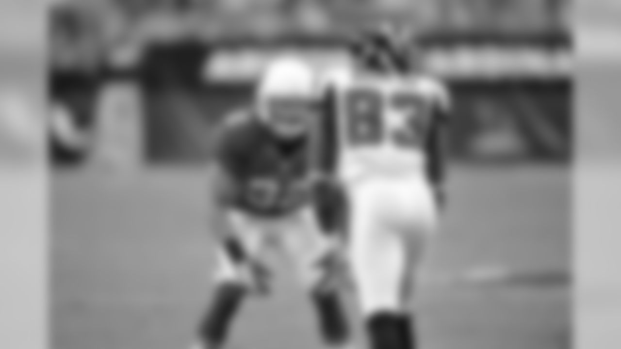 Mathieu lines up against Falcons WR Harry Douglas