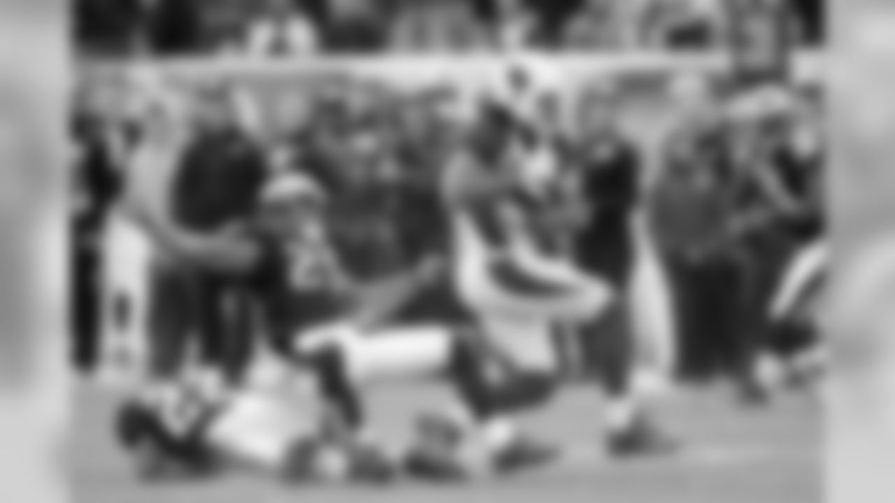 Week 13: WR Larry Fitzgerald absorbs a collision and scores against the Eagles.