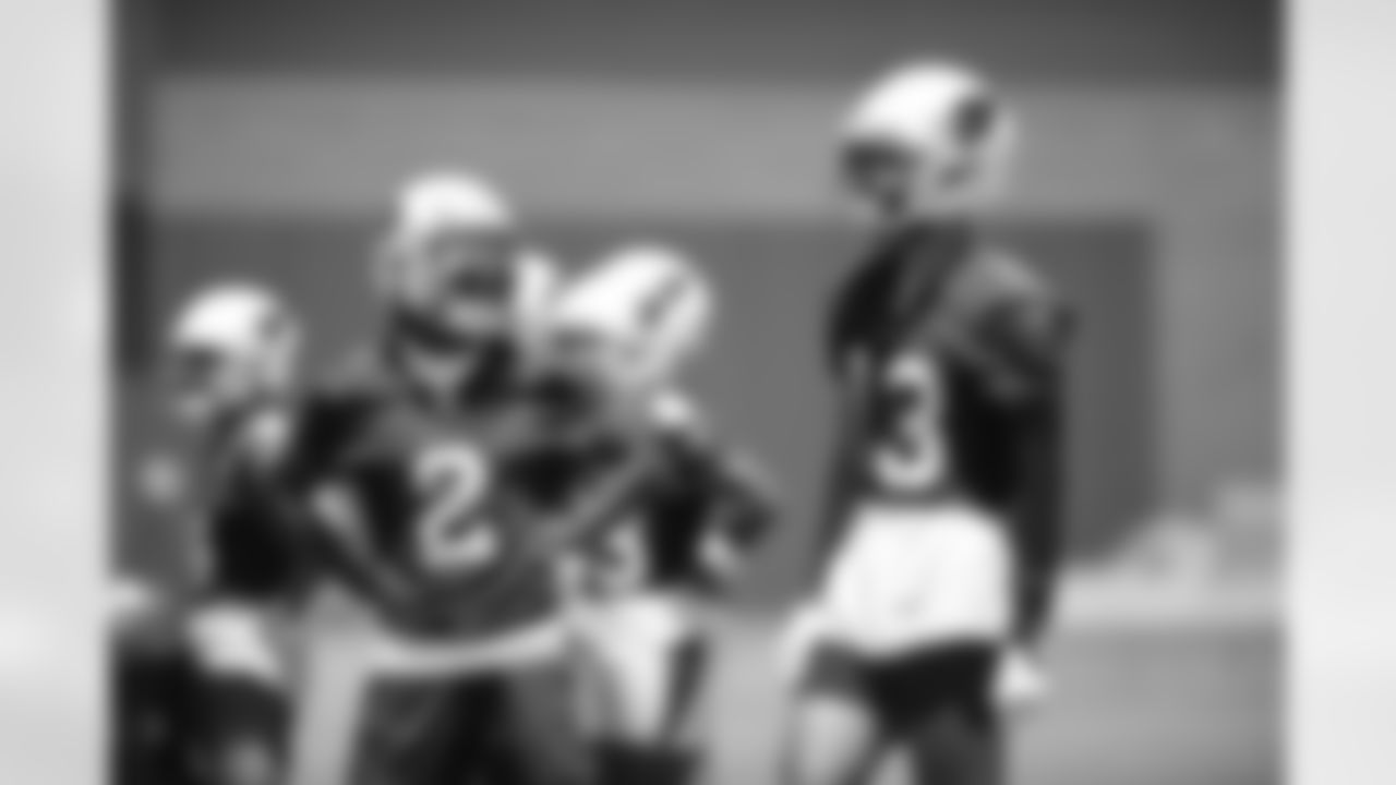 Arizona Cardinals wide receiver Marquise Brown (2) and Arizona Cardinals wide receiver Antoine Wesley (13) practices during Week 2 of the OTA offseason program on Thursday, June 2, 2022 in Tempe, AZ.