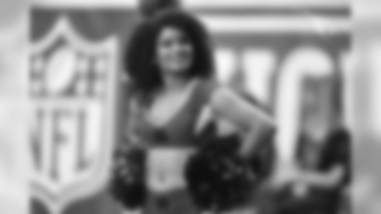 Images of Cardinals cheerleader Tequasia during the 2019 season