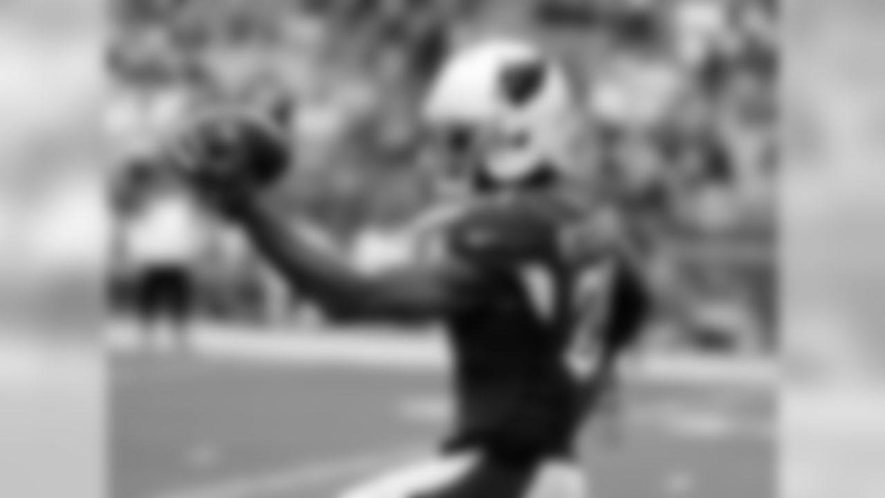 CB Patrick Peterson catches passes in warmups